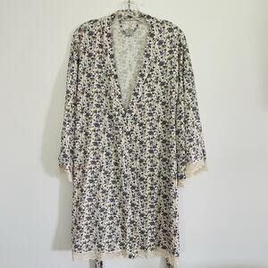EUC ThirdLove Wonderknit Kimono Lace Robe Floral Purple Loungewear Sexy Size 1X